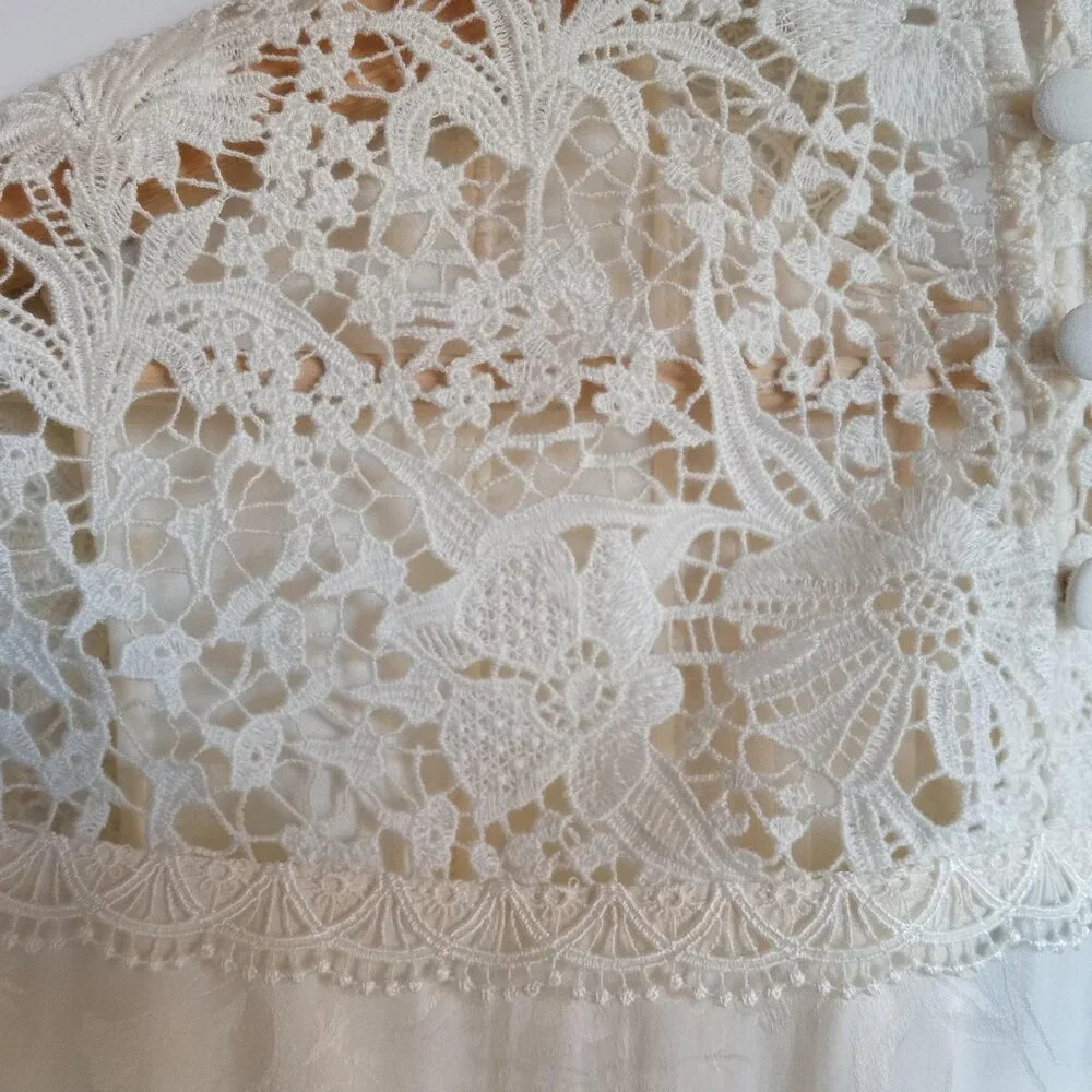 ERDEM x H&M collab Ivory Lace Long Sleeve Blouse - Picture 7 of 10